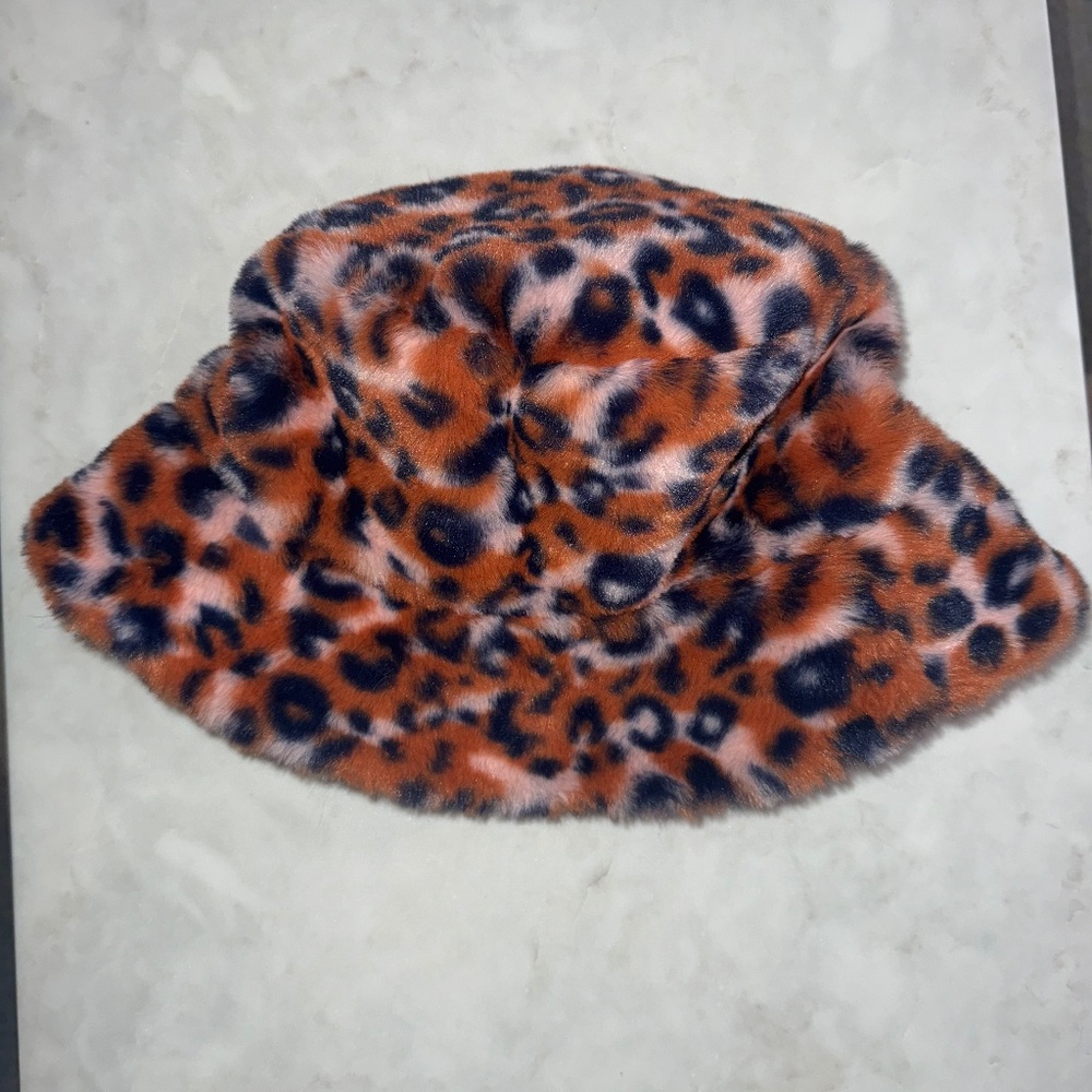 Urban outfitters faux fur bucket hat